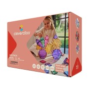 Cleverclixx – Magnetická stavebnica Geo Pack Pastel – 45 ks