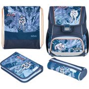 Školská aktovka Herlitz Loop Tech Mech – 4-dielny set