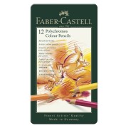 Farbičky Faber-Castell Polychromos v plechovej krabičke - 12 farieb