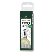 Popisovače Faber-Castell Ecco Pigment - 4 ks, čierne