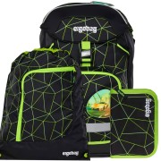 Ruksak do školy Ergobag Prime Fluo Race, SET batoh+penál+vak